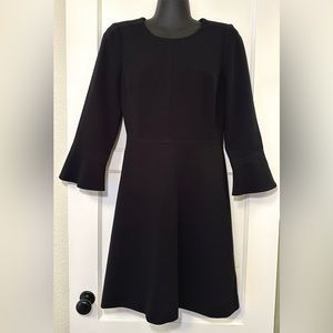 J. Crew Black 3/4 Sleeve Midi Black Dress